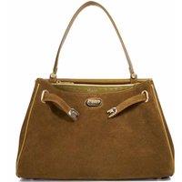 Dune London Women's 'Dynamic M' Suede Tote Bag in Khaki