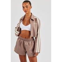 Cernucci Women's Taping Cropped Harrington Jacket - Taupe | Size: Large