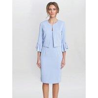 Gina Bacconi Women's Gigi Moss Crepe Bolero in Blue | Size: 18