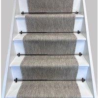 RainbowHome Herringbone New England Grey Stair Runner with Self-Colour Edge | Size: 50 cm x 700 cm