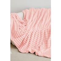 Ezysleep Super Soft Luxury Faux Fur Stripe Throw in Pink | Size: Large