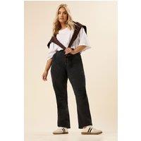 Yours Women's Slim Barrel Jeans in Black | Size: 20
