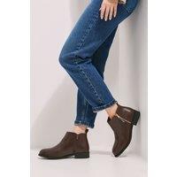 Dorothy Perkins Women's Maddy Side Zip Flat Ankle Boots in Brown | Size: 4