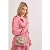 Dorothy Perkins Women's Beaded Scallop Clutch With Detachable Strap in Blush