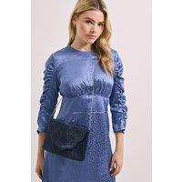 Dorothy Perkins Women's Beaded Scallop Clutch With Detachable Strap in Navy
