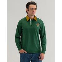 Brian Oak London Men's British Green Corduroy Collar Rugby Shirt | Size: XL