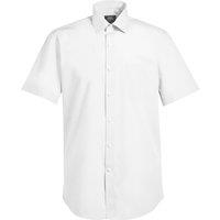Brook Taverner Men's Rosello Poplin Short-Sleeved Formal Shirt in White | Size: 18 inches