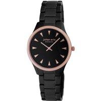 Johan Eric Men's : Helsingr, Men's, Silver dial Watch w triangular rose gold tone hr-markers, Stainless steel & rose gold IP case & bracelet