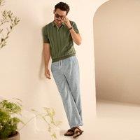 Lands' End Men's Relaxed Linen/Cotton Deck Trousers in Pale Green | Size: 32L