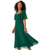 Roman Women's Petite Hotfix Detail Midi Dress in Green | Size: 8