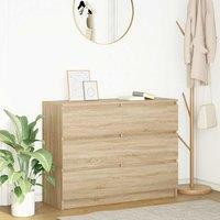 Berkfield Home Sideboard Sonoma Oak 100x35x76 cm Engineered Wood in Brown | Size: 100 x 35 x 76 cm