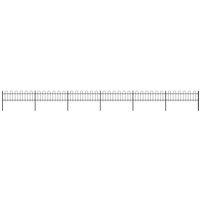 Berkfield Home Garden Fence with Hoop Top Steel 10.2x0.6 m Black