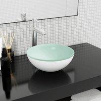Berkfield Home Basin Tempered Glass 30x12 cm White