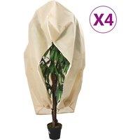 Berkfield Home Plant Fleece Covers with Zip 4 pcs 70 g/m≤ 1x1.55 m in Beige