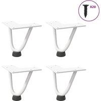Berkfield Home Hairpin Table Legs 4 pcs White 10 cm Solid Steel