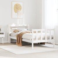 Berkfield Home Bed Frame without Mattress White 90x190 cm Single Solid Wood Pine