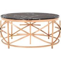 Orsina Luxurious Black Marble Coffee Table, Marble Top Display Coffee Table For Livingroom, Decorative Table