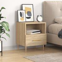 Berkfield Home Bedside Cabinet Sonoma Oak 40x35x47.5 cm Engineered Wood in Brown
