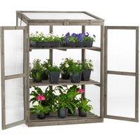 Christow Cold Frame Garden Greenhouse Wooden Polycarbonate Lean To Growhouse in Grey