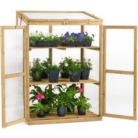 Christow Cold Frame Garden Greenhouse Wooden Polycarbonate Lean To Growhouse in Brown