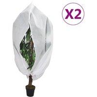 Berkfield Home Plant Fleece Covers with Zip 2 pcs 70 g/m≤ 2.36x2 m in White