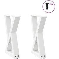 Berkfield Home Coffee Table Legs 2 pcs White 28x(42-43.3) cm Steel