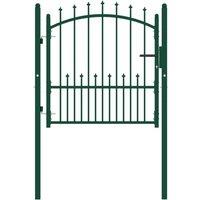 Berkfield Home Fence Gate with Spikes Steel 100x100 cm Green