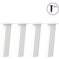 Berkfield Home Coffee Table Legs 4 pcs White 42 cm Steel