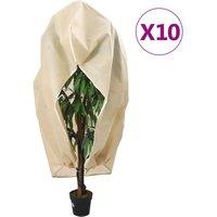 Berkfield Home Plant Fleece Covers with Zip 10 pcs 70 g/m≤ 3.14x2.5 m in Beige