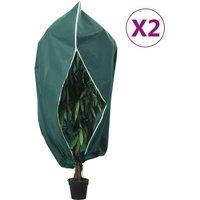Berkfield Home Plant Fleece Covers with Zip 2 pcs 70 g/m 3.93x3 m in Green