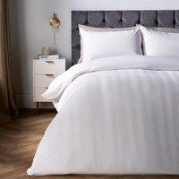 OHS Velvet Stripe Super Soft Duvet Cover Bedding Set in Cream | Size: Double