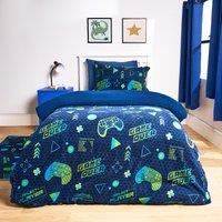 OHS Gaming Fleece Duvet Cover Set Bedding Quilt Warm in Green | Size: Double