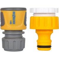 Hozelock Threaded Soft Touch Hose Connector in Mustard