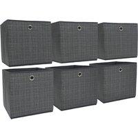 Libbi Lou Fabric Storage Cube Boxes Set of 6 in Grey