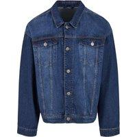 Build Your Brand Men's Boxy Denim Jacket in Navy | Size: Medium