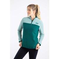 Weird Fish Women's Rowan Colour Block Microfleece in Bottle Green | Size: 20