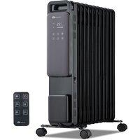 PureMate 2500W 11 Fin Oil Filled Radiator - Portable Electric Heater w/ Digital Screen, Touch Control, Adjustable Thermostat, 3 Heat Modes, 24Hr