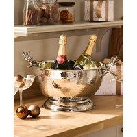 Dibor Large Stag Champagne & Wine Bottle Cooler Christmas Party Ice Bucket H28 x W49 x D36cm in Silver