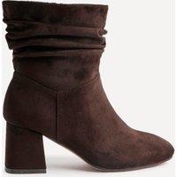 Linzi Women's Zayda Wide Fit Brown Heeled Ankle Boots | Size: 6-Wide Fit