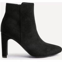 Linzi Women's Glance Black Faux Suede Block Heel Ankle Boot | Size: 5-Standard Fit