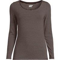 Lands' End Women's Cotton Modal Scoop Neck Top in Dark Brown | Size: 16-18