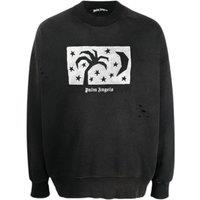 Palm Angels Men's Nightsky Design Black Sweatshirt | Size: Small