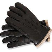 Barneys Originals Men's Black Leather Glove with Cream Cuff | Size: Medium/Large