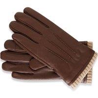 Barneys Originals Men's Brown Leather Glove with Cream Cuff | Size: Large/XL
