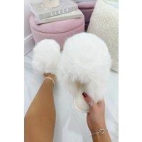 Love Lemonade Women's Ultimate Cosy Fluffy Slippers in White | Size: 4
