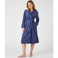 Damart Women's Ultra Soft Fleece Wrap Gown - Warm & Comfortable in Mid Blue | Size: Large