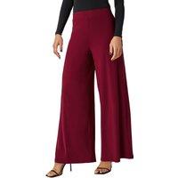 Roman Women's Wide Leg Stretch Trousers in Wine | Size: 12