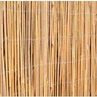 Primrose Bamboo Cane Natural Garden Screening Roll Privacy W400cm x H150cm in Brown