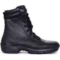 QUIVE SEGA Combat M-21 Mid-Calf Leather Boots for Men, Lace-Up Outdoor Walking Boots in Black | Size: 9