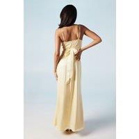 Coast Women's Wrap Waist Satin Cami Bridesmaid Dress in Lemon | Size: 16